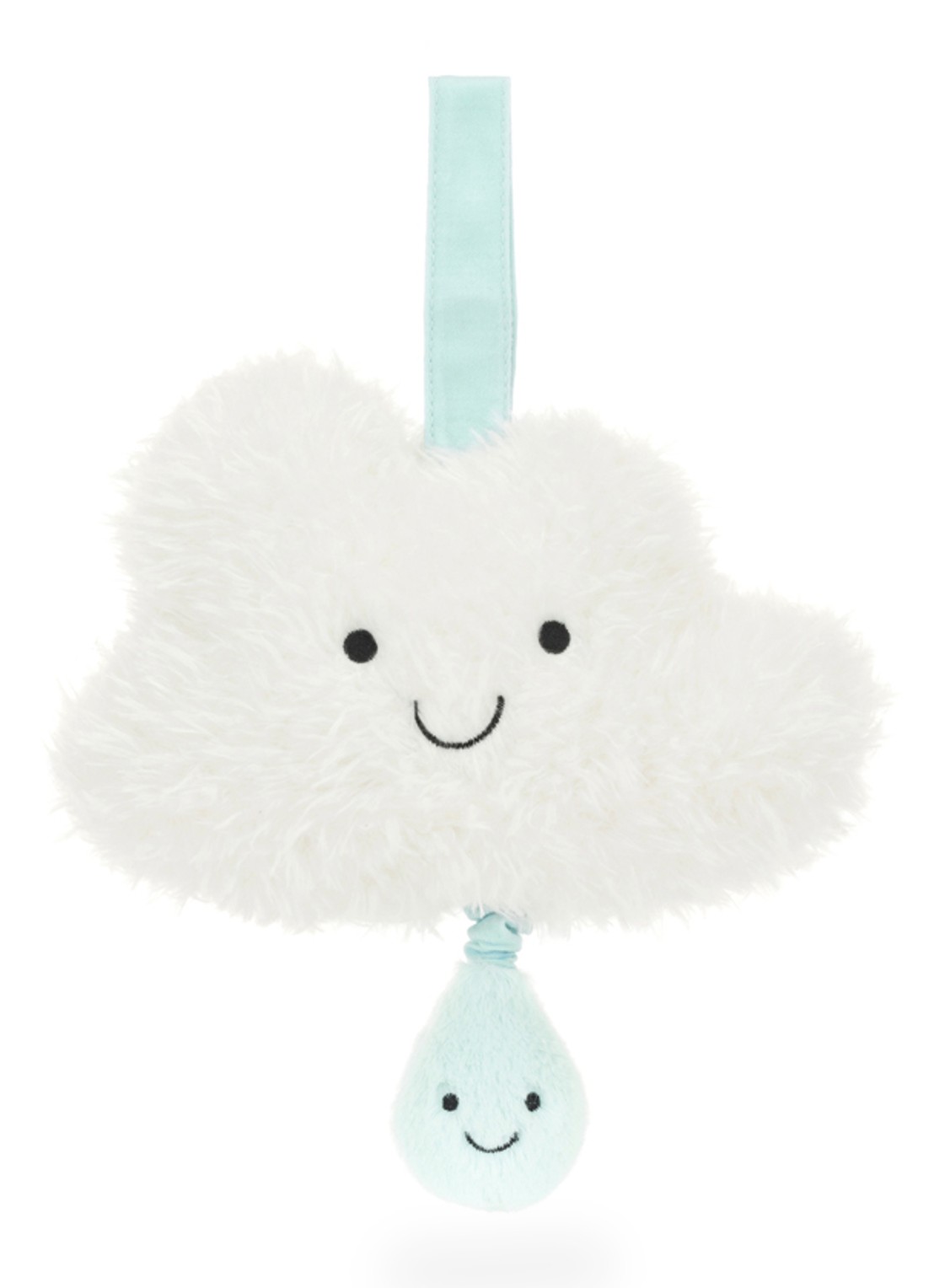 Jellycat Amuseables Cloud Musical Pull knuffel 27 cm - voorkant wit