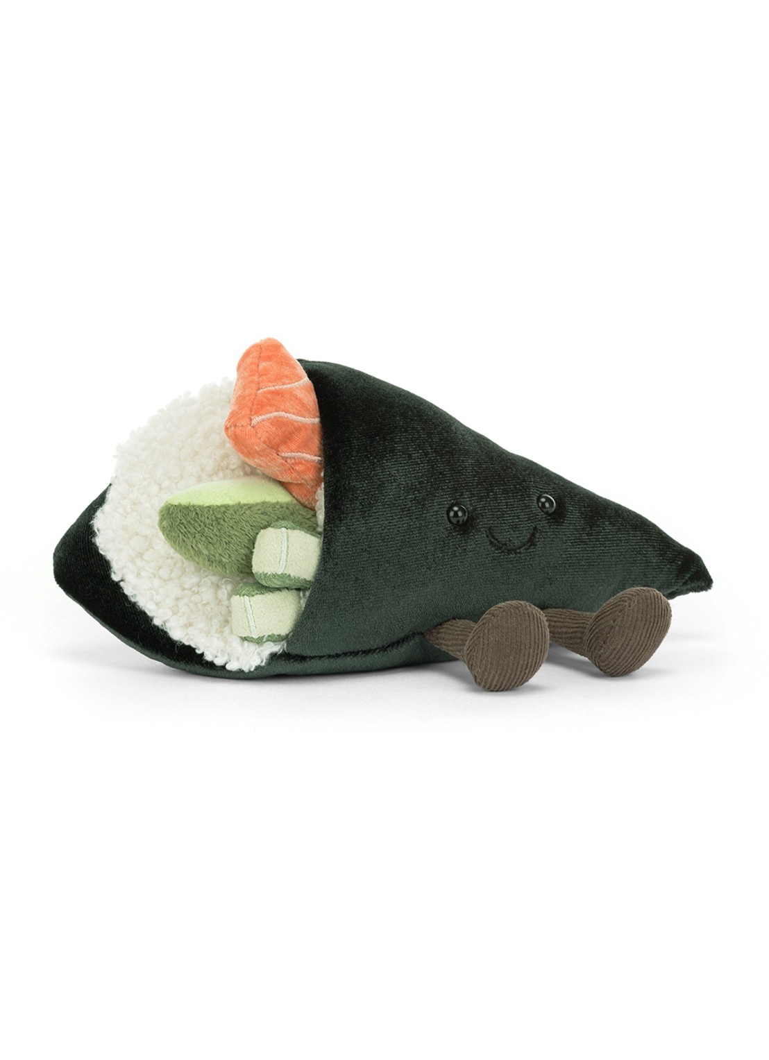 Jellycat Amuseables Coneroi Temaki knuffel 13 cm - voorkant 6 donkergroen