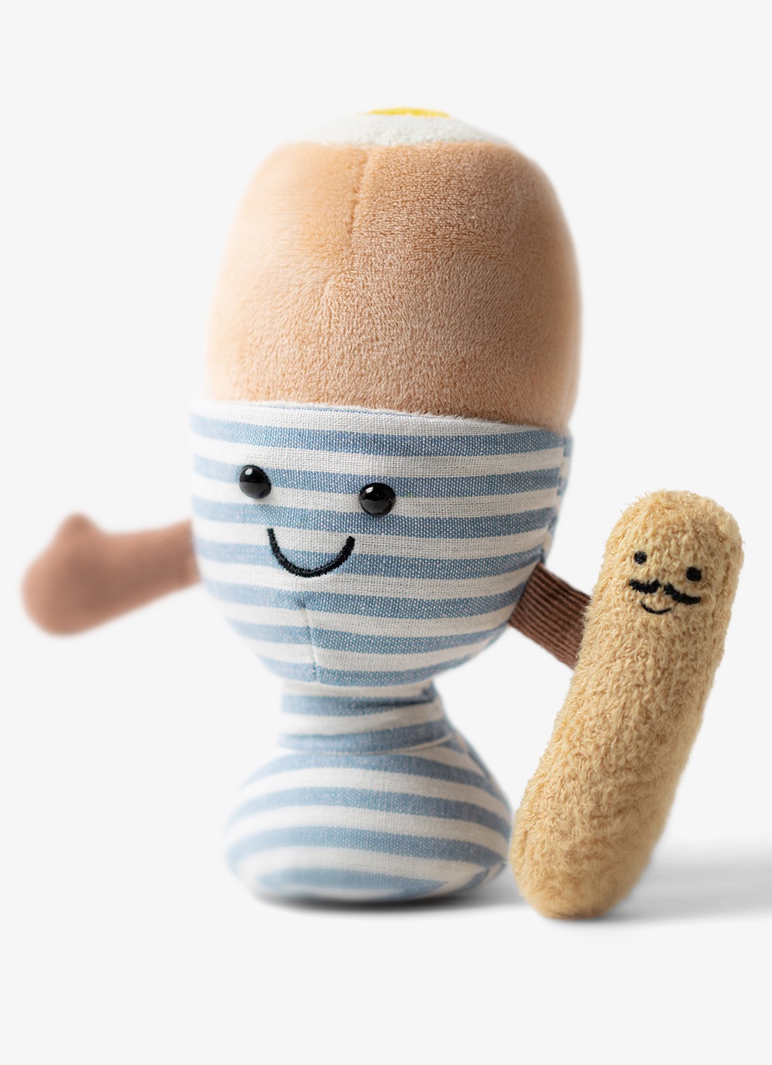 Jellycat Amuseables Eggetha Egg and Lance Soldier knuffel 16 cm - voorkant beige