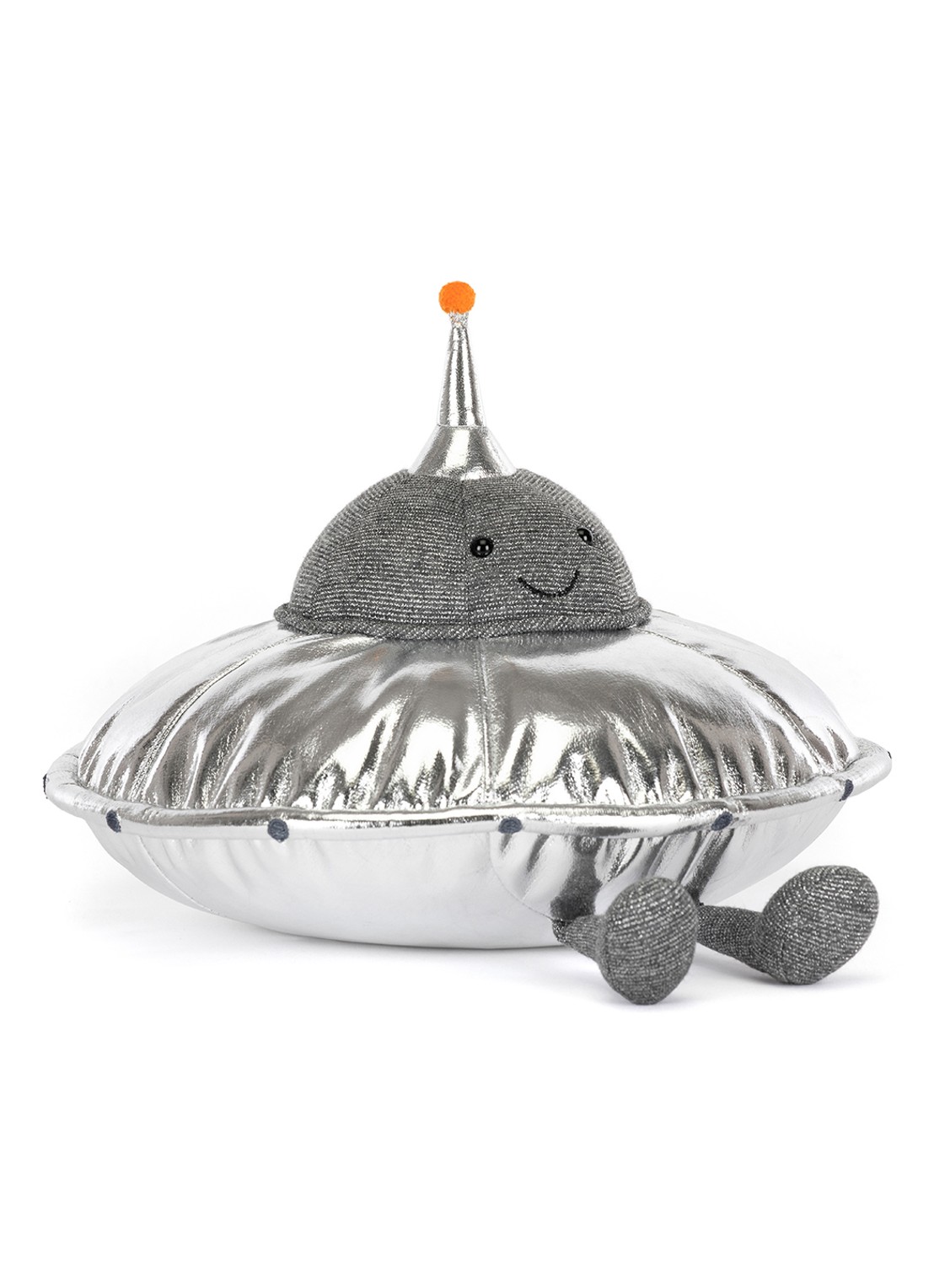 Jellycat Amuseables Jellysaucer knuffel 23 cm  - voorkant zilver