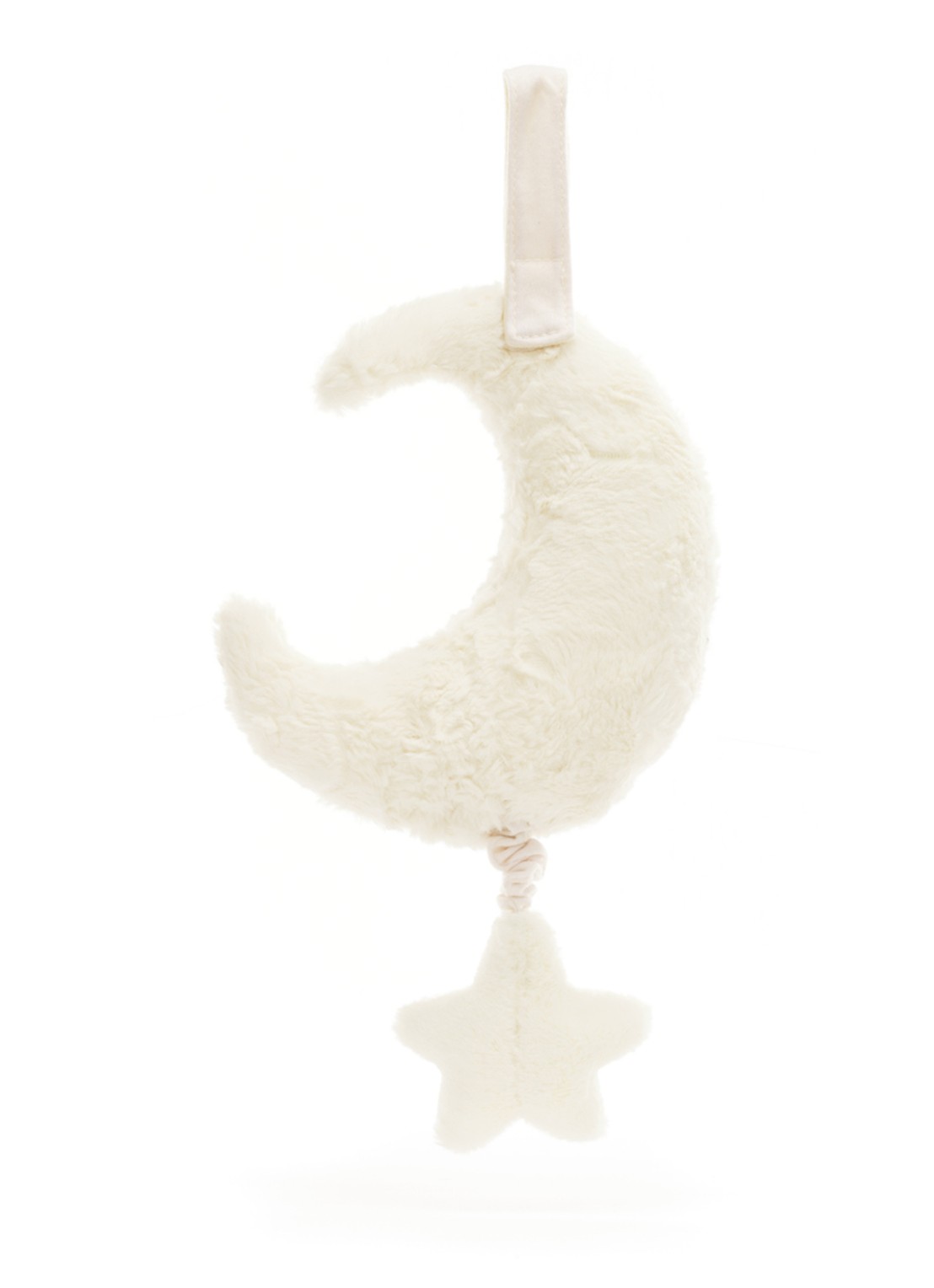 Jellycat Amuseables Moon Musicall Pull knuffel 28 cm - achterkant gebroken wit