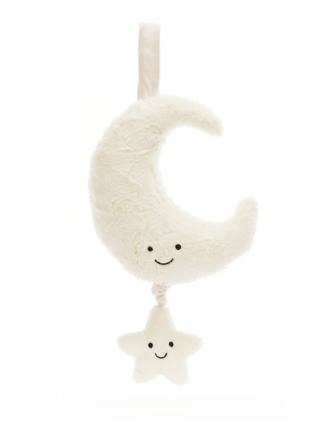 Jellycat Amuseables Moon Musicall Pull knuffel 28 cm - detail 3 gebroken wit