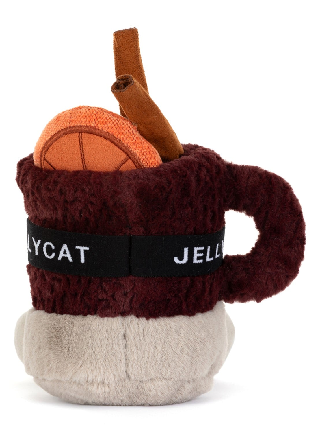 Jellycat Amuseables Mullor Spiced Drink knuffel 17 cm - achterkant bruin