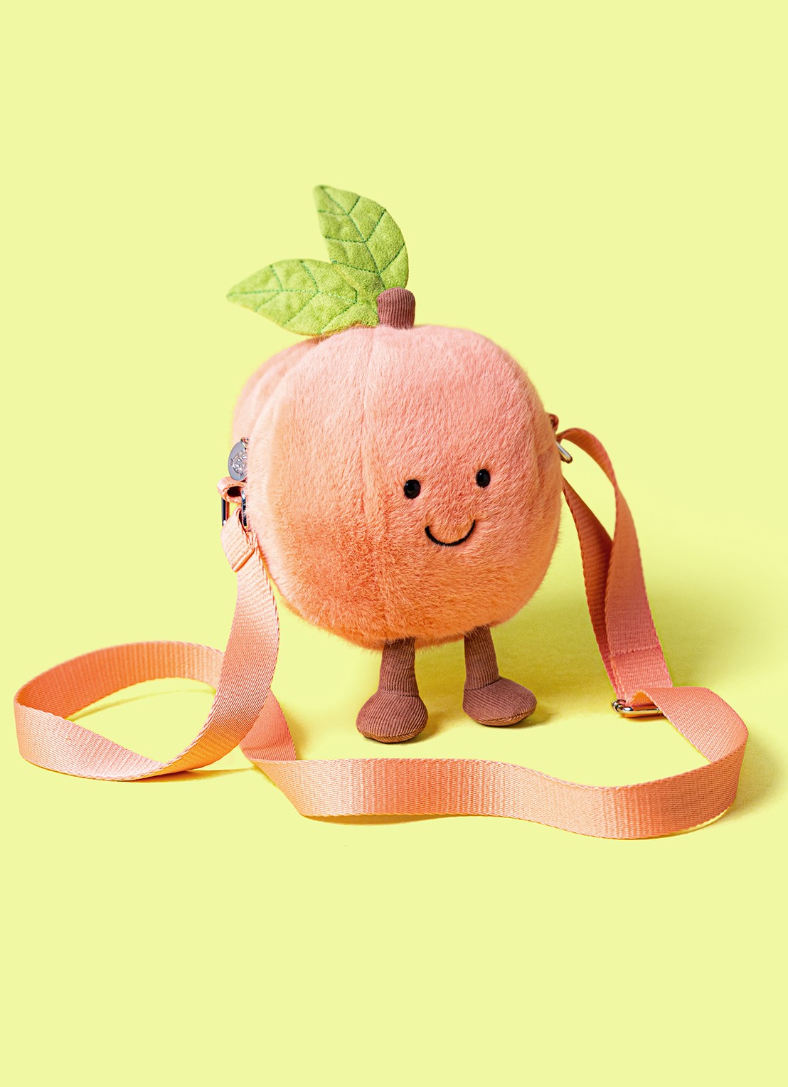 Jellycat Amuseables Peach crossbodytas - voorkant 6 roze
