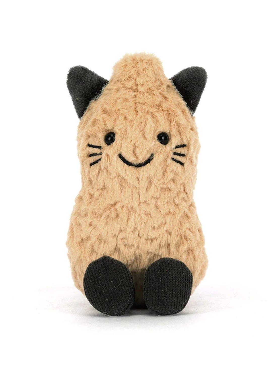 Jellycat Amuseables Peanut Cat Outfit knuffel 15 cm - detail 3 beige