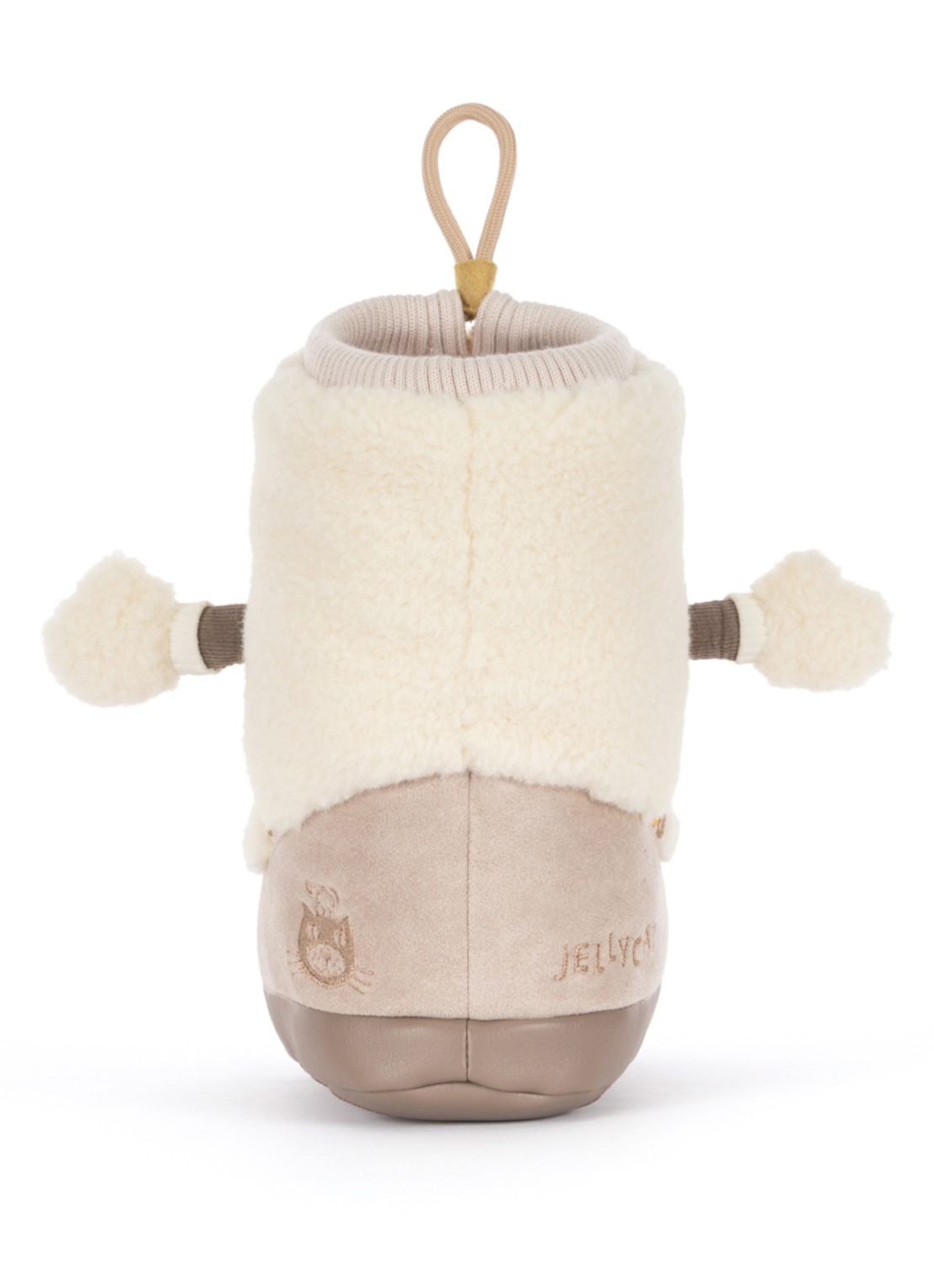Jellycat Amuseables Perta Snow Boot knuffel 21 cm - achterkant 3 beige