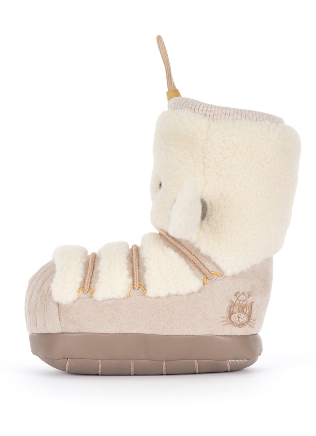 Jellycat Amuseables Perta Snow Boot knuffel 21 cm - detail 4 beige