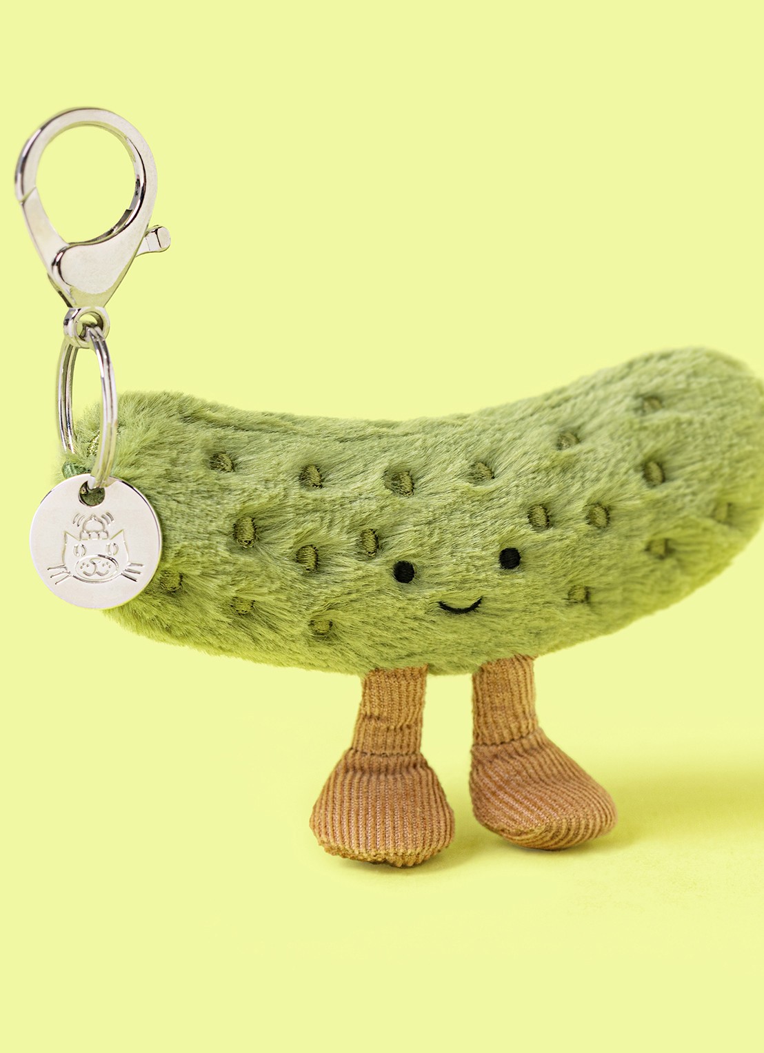 Jellycat Amuseables Pickle Bag Charm tasbedel - voorkant 3 multicolor