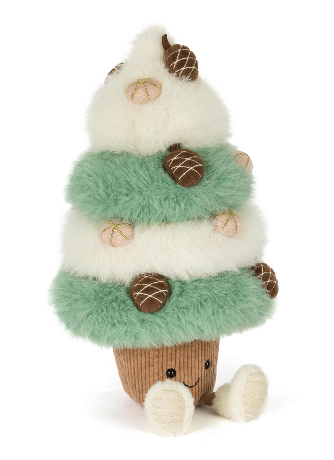 Jellycat Amuseables Pinecone Tree knuffel 35 cm - detail beige