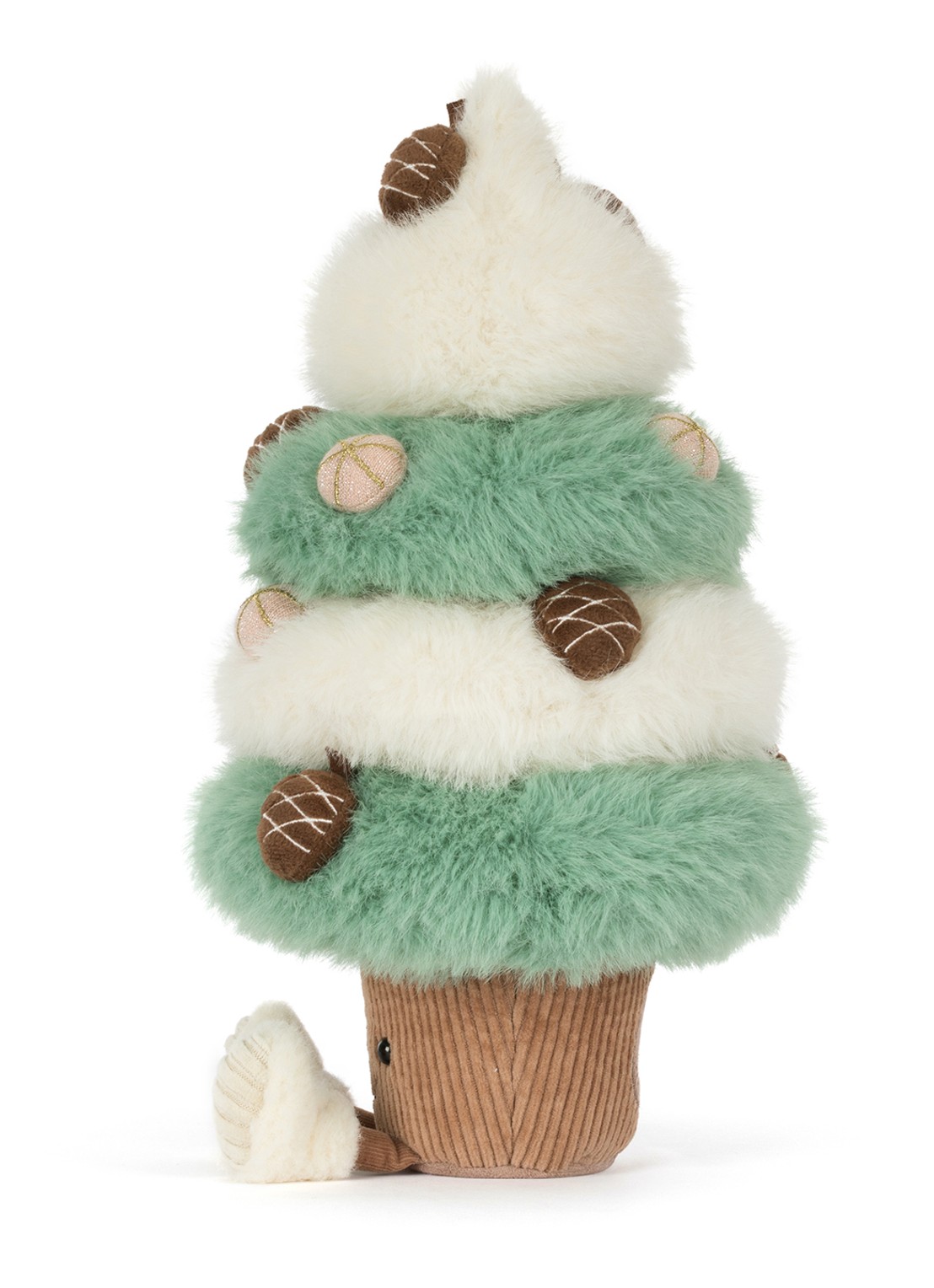 Jellycat Amuseables Pinecone Tree knuffel 35 cm - voorkant 4 beige