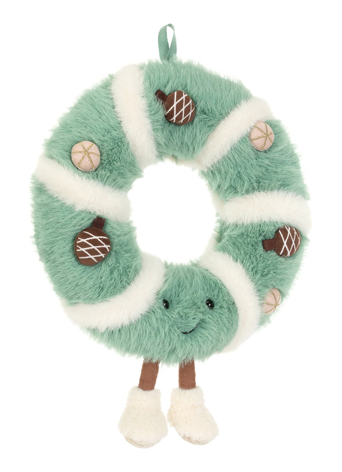 Jellycat Amuseables Pinecone Wreath knuffel 34 cm - detail beige