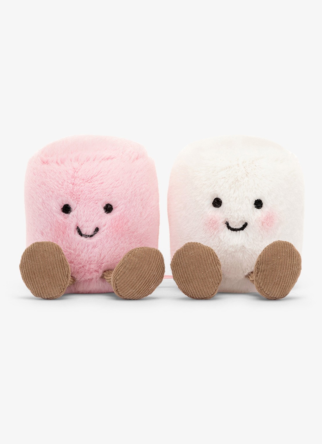 Jellycat Amuseables Pink and White Marshmallows knuffel 9 cm - voorkant multicolor