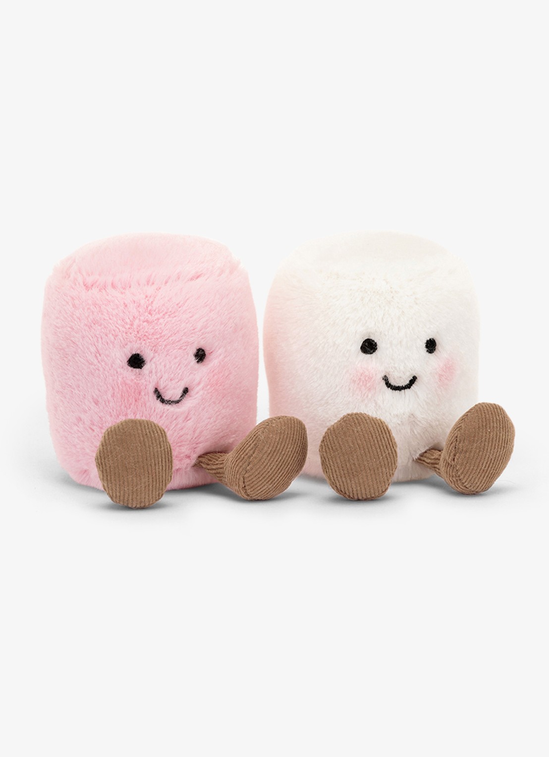Jellycat Amuseables Pink and White Marshmallows knuffel 9 cm - voorkant 2 multicolor