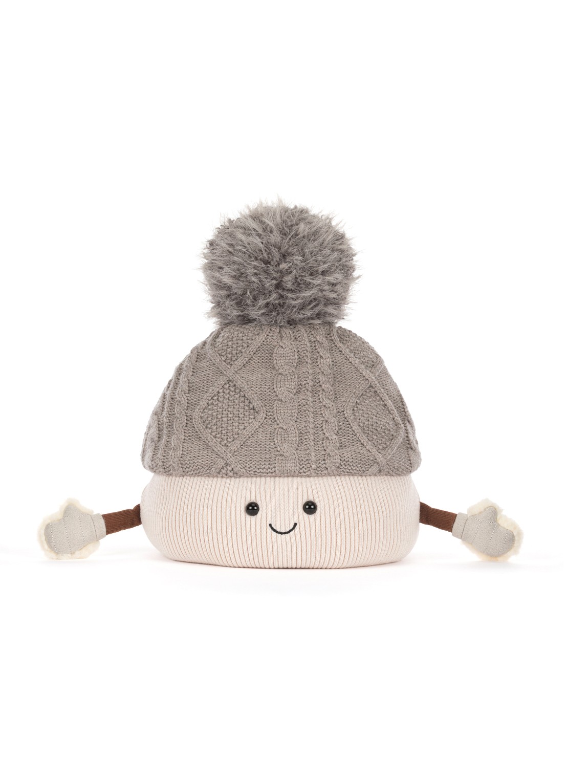 Jellycat Amuseables Pomilly knuffel 26 cm - voorkant 3 grijs