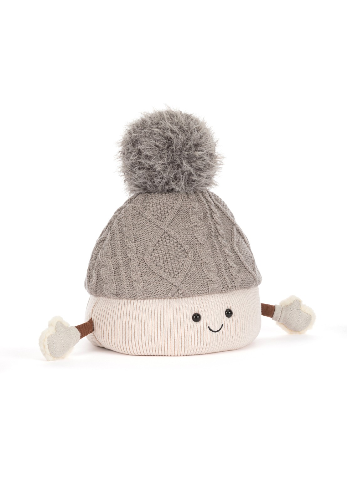 Jellycat Amuseables Pomilly knuffel 26 cm - voorkant 4 grijs