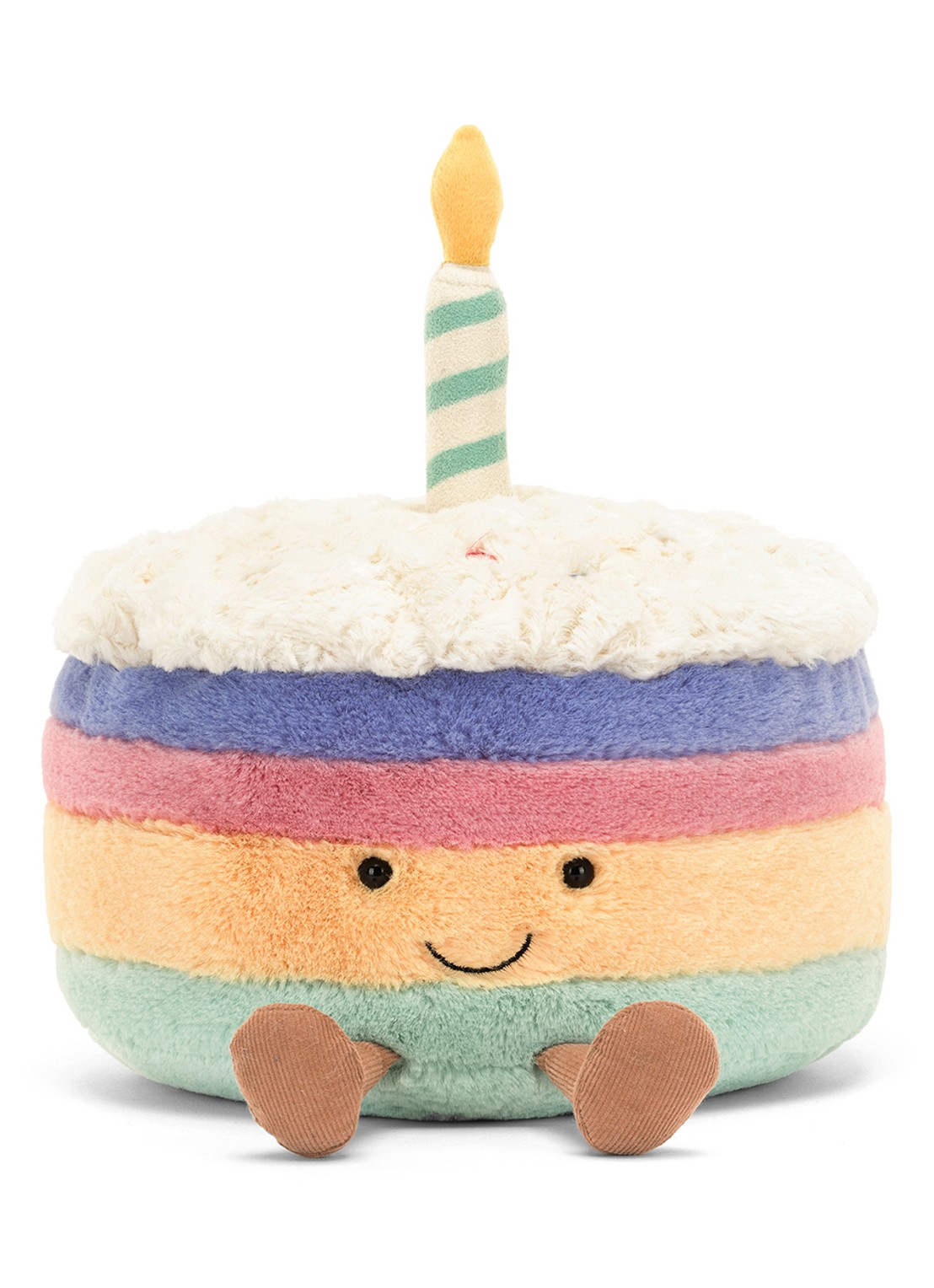Jellycat Amuseables Rainbow Birthday Cake knuffel 15 cm - detail 3 blauw