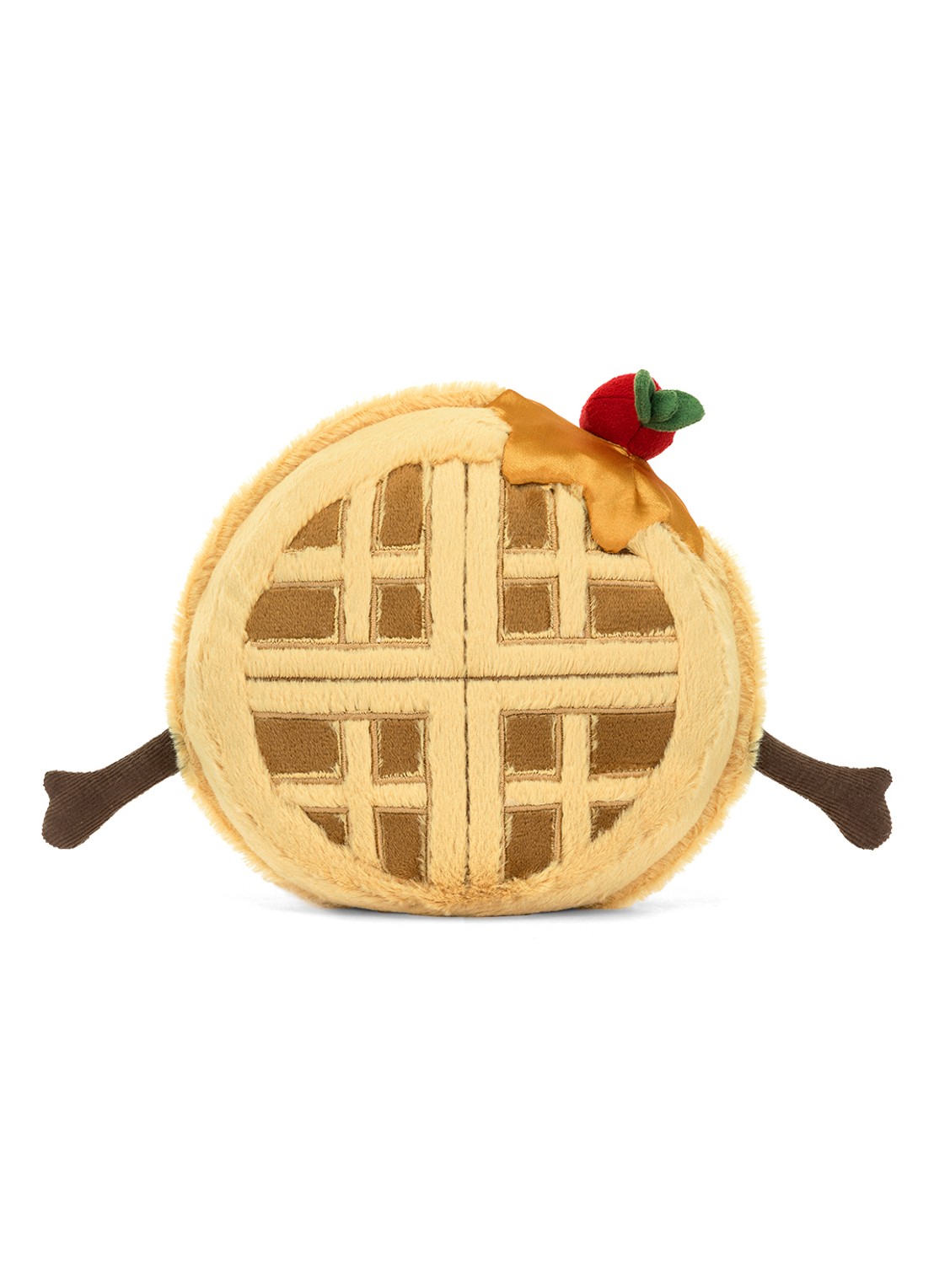 Jellycat Amuseables Rene Waffle knuffel 14 cm  - achterkant 4 bruin