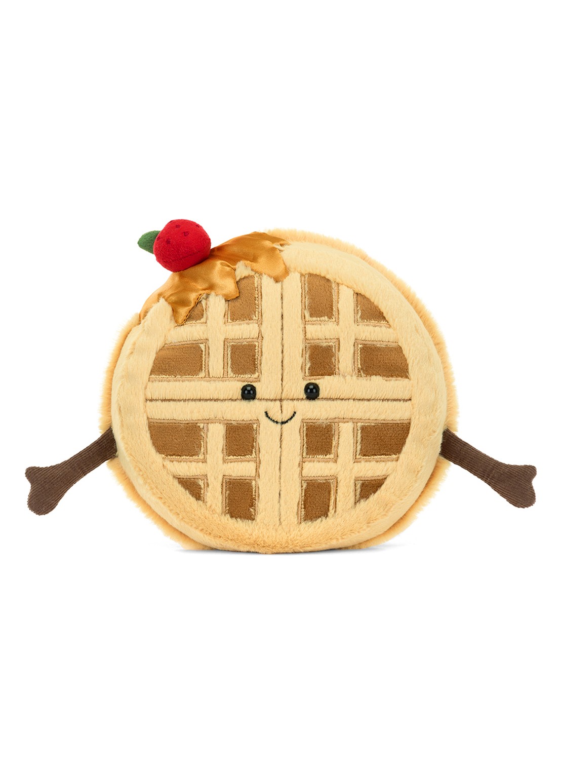 Jellycat Amuseables Rene Waffle knuffel 14 cm  - voorkant 6 bruin