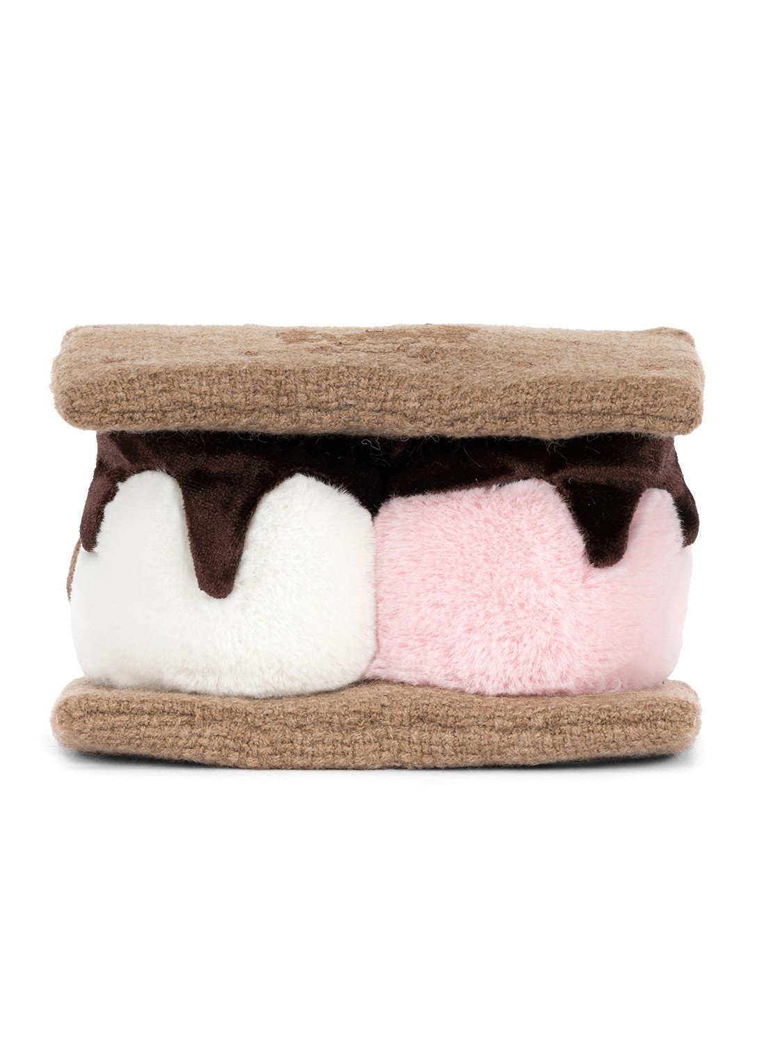 Jellycat Amuseables S'mores knuffel 7 cm - achterkant 5 beige