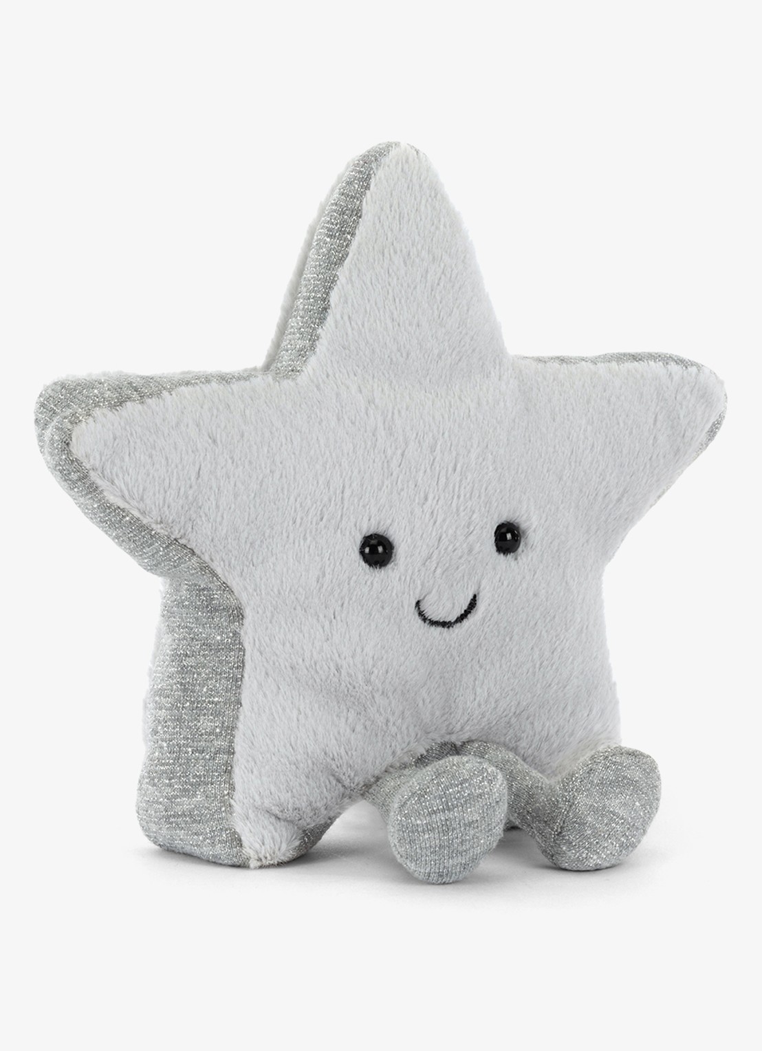 Jellycat Amuseables Silver Star knuffel 17 cm - voorkant 3 lichtgrijs