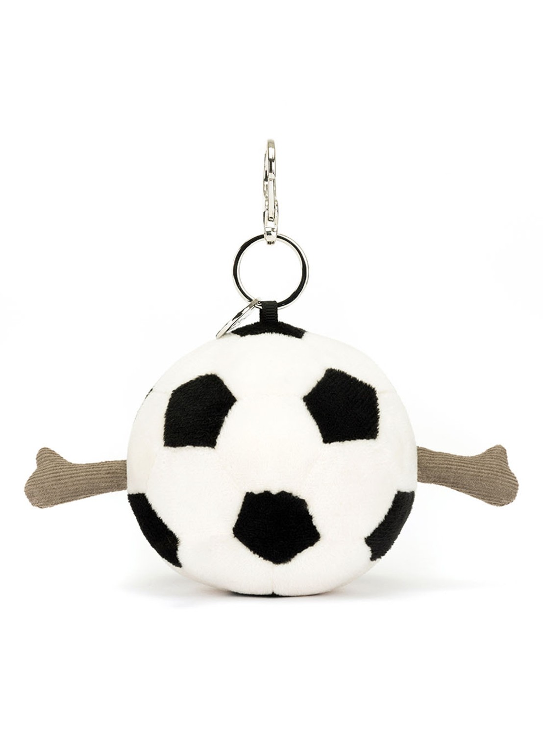 Jellycat Amuseables Sports Football Bag Charm tasbedel - detail 4 gebroken wit
