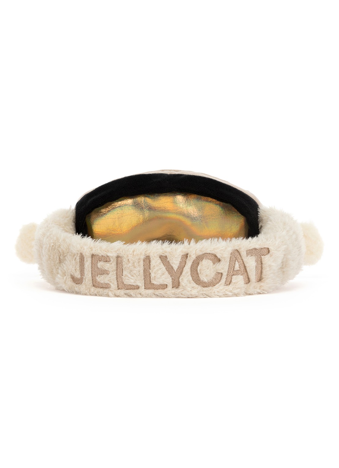 Jellycat Amuseables Sports Ski Club Goggles knuffel 10 cm - achterkant 4 beige