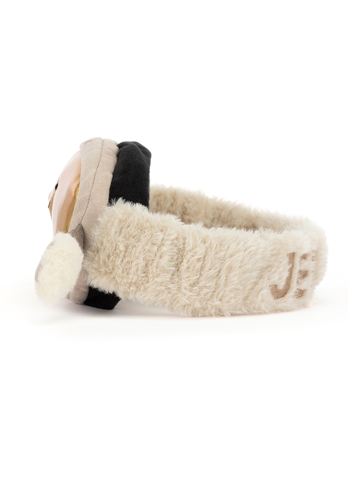 Jellycat Amuseables Sports Ski Club Goggles knuffel 10 cm - voorkant 3 beige