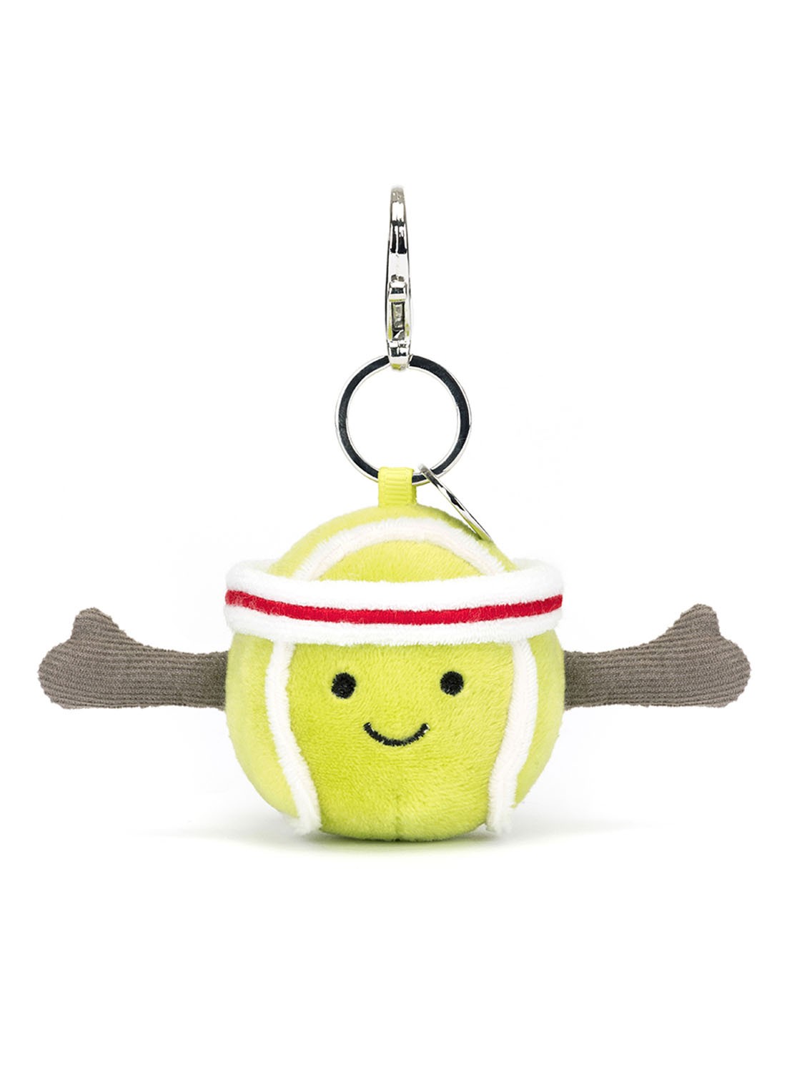 Jellycat Amuseables Sports Tennis Bag Charm tasbedel - voorkant 4 groen