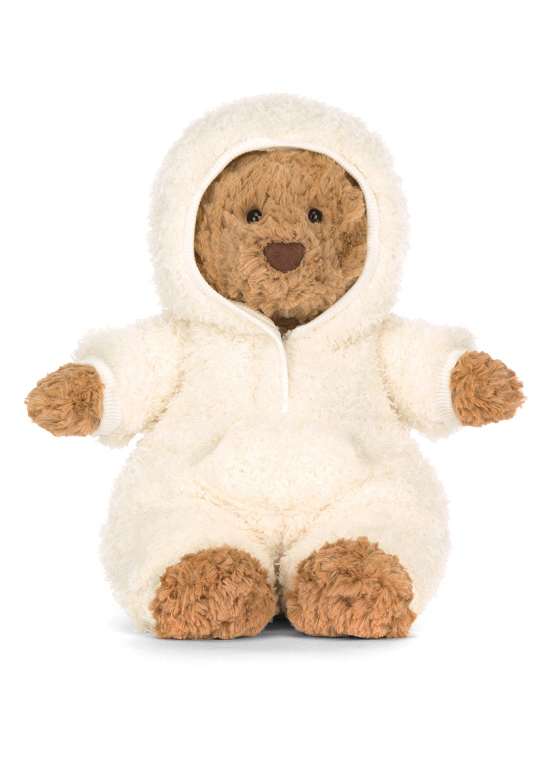 Jellycat Bartholomew Bear All-in-one Outfit knuffel 26 cm  - voorkant 4 bruin