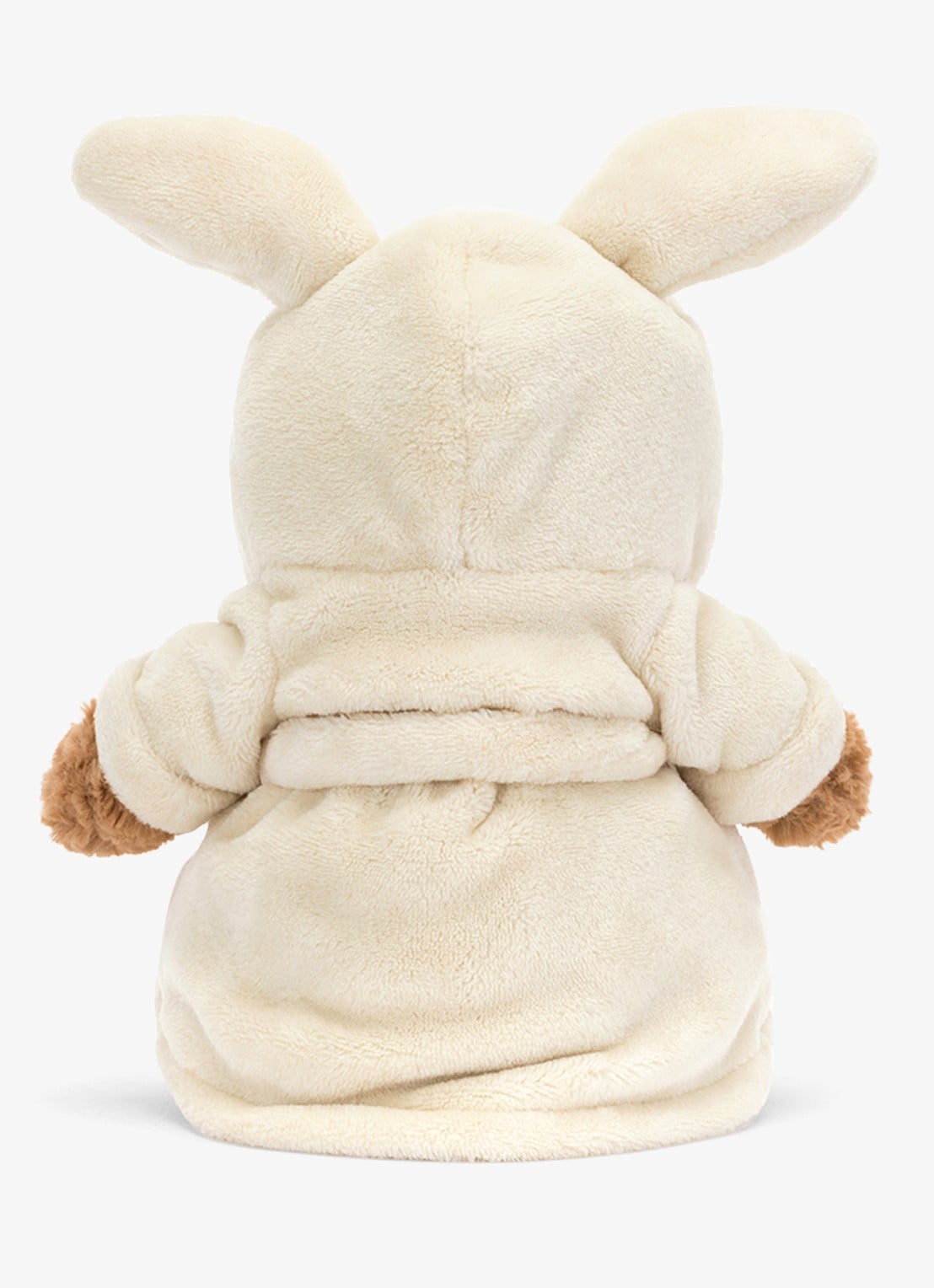 Jellycat Bartholomew Bear Bathrobe Outfit knuffel 26 cm - achterkant 3 donkerbeige