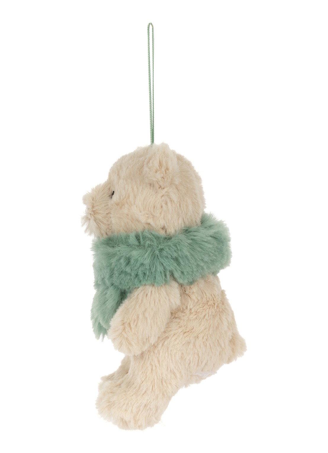 Jellycat Bartholomew Bear Jr. Winter Warmer kersthanger 10 cm - voorkant 4 beige