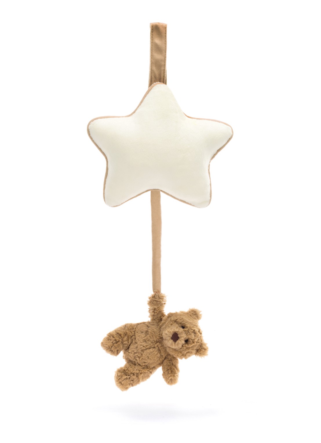 Jellycat Bartholomew Bear Musical Pull 30 cm - voorkant 4 beige