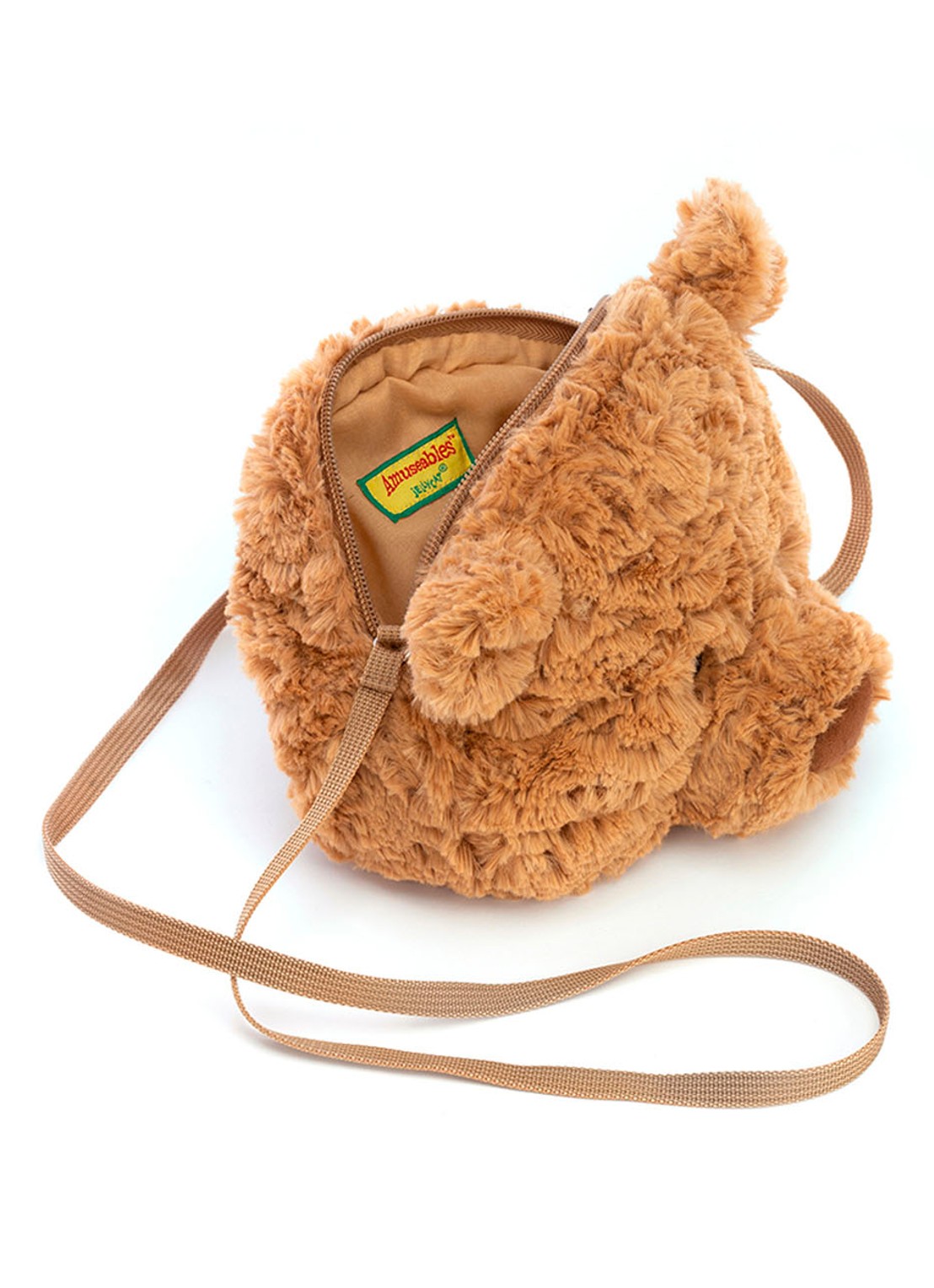 Jellycat Bartholowmew Bear knuffeltas 16 cm - detail camel