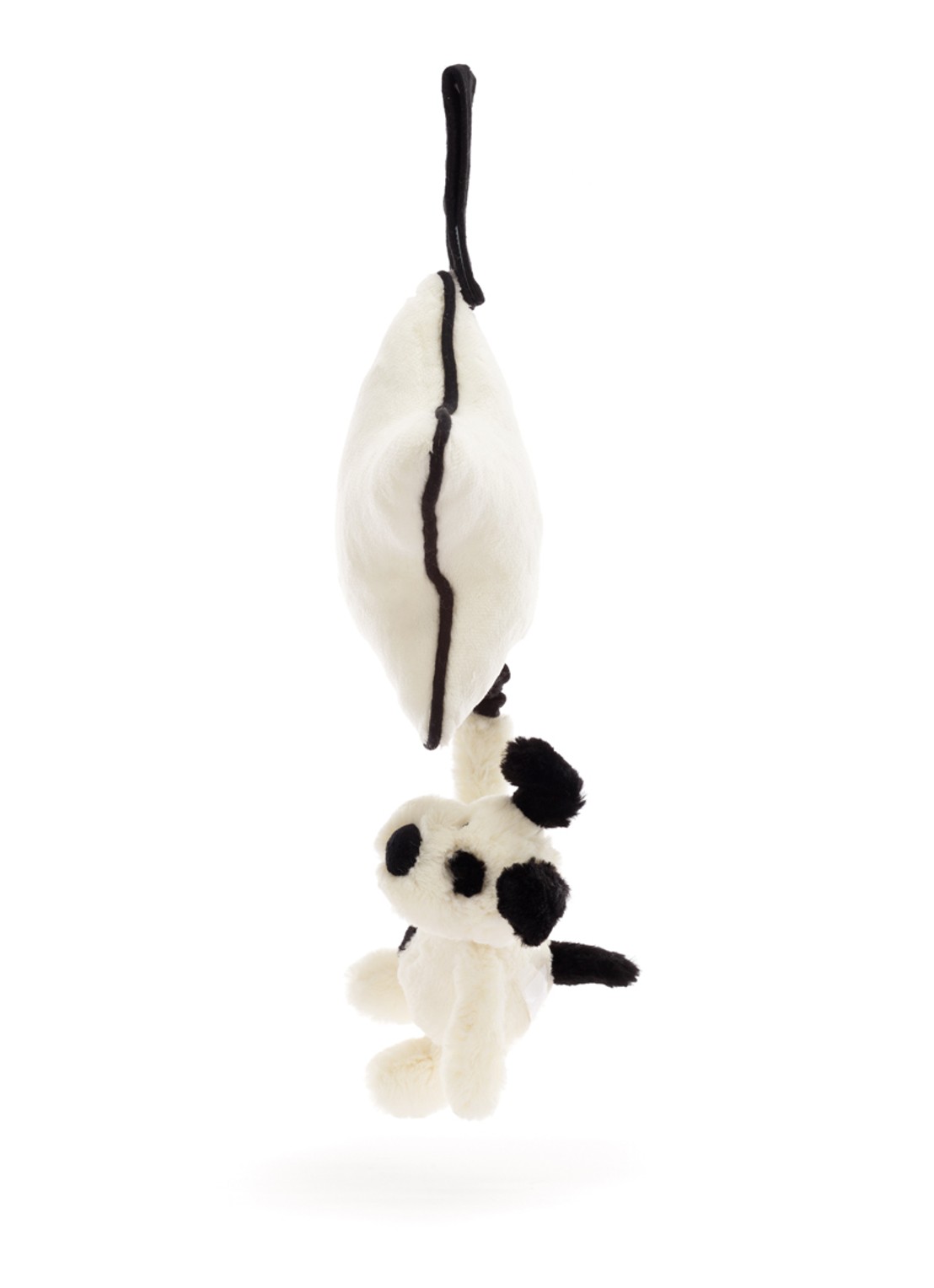 Jellycat Bashful Black & Cream Puppy Musical Pull knuffel 30 cm - detail 3 creme