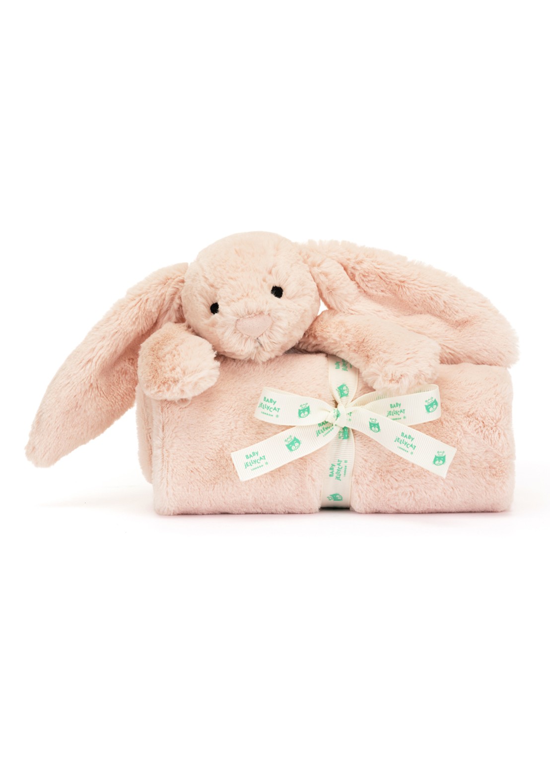 Jellycat Bashful Blush Bunny Blankie knuffeldoekje 56 cm - voorkant 2 lichtroze
