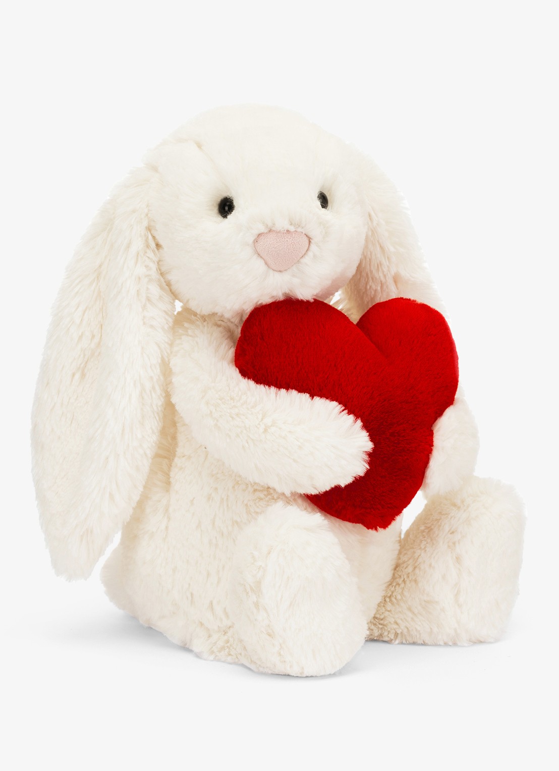 Jellycat Bashful Red Love Heart Bunny knuffel 31 cm - voorkant multicolor