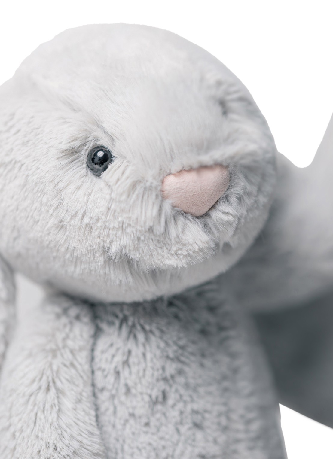 Jellycat Bashful Silver Bunny knuffel 31 cm - detail 3 grijs