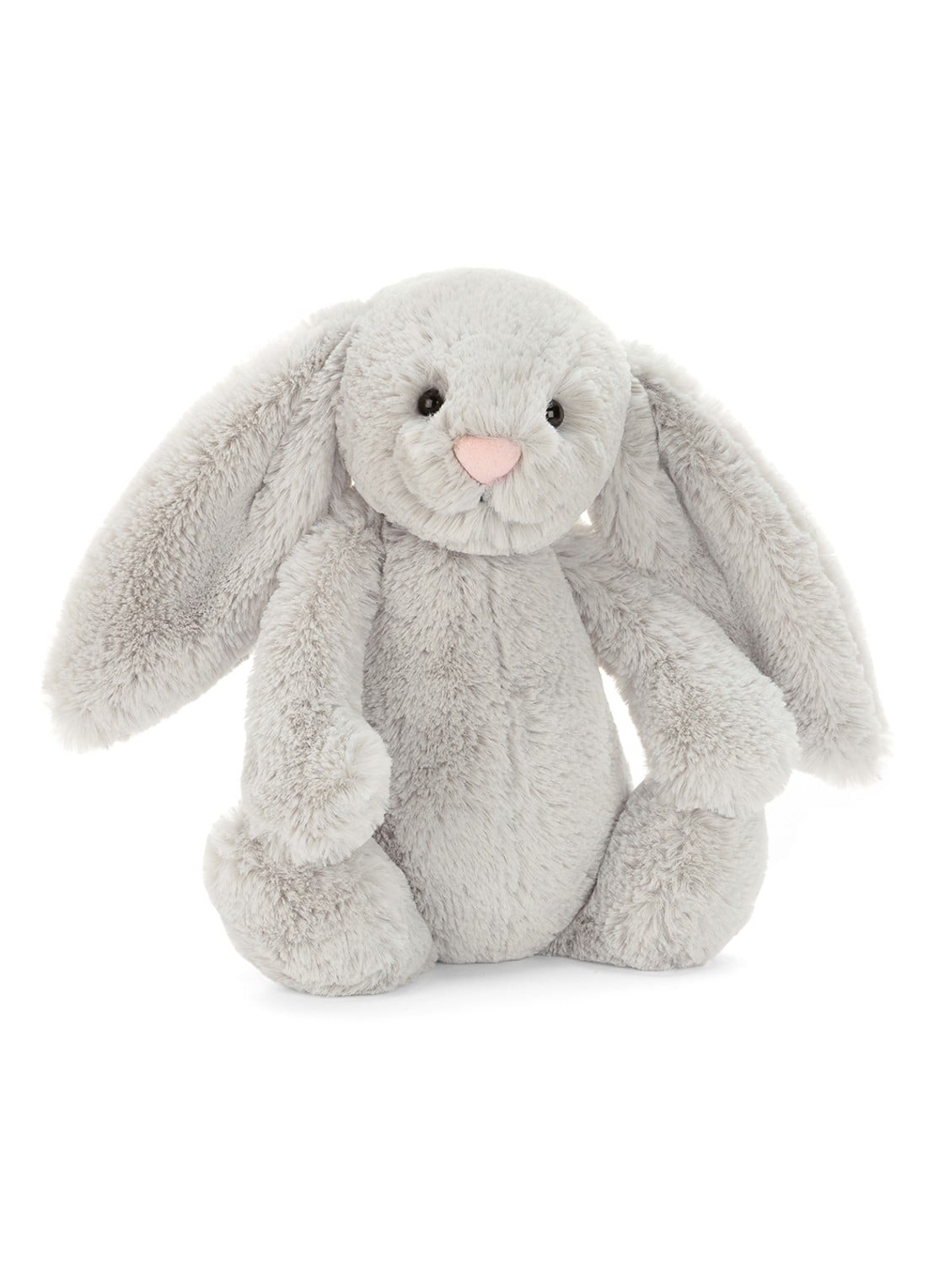 Jellycat Bashful Silver Bunny knuffel 31 cm - voorkant grijs