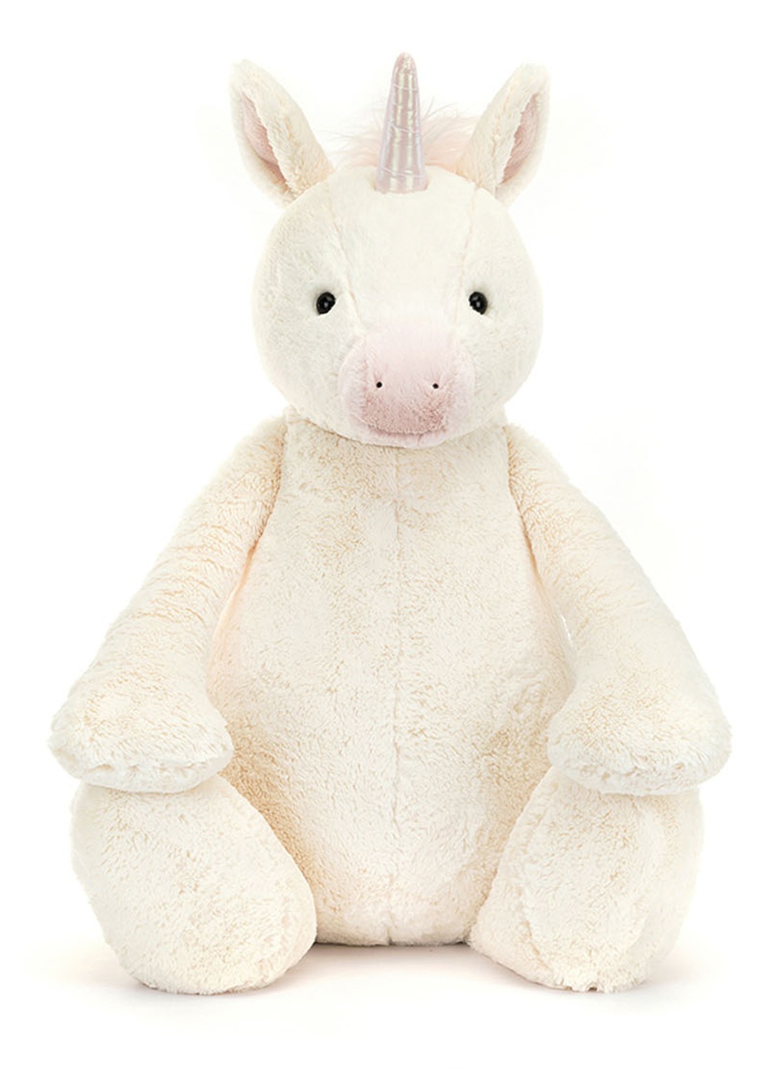 Jellycat Bashful Unicorn Giant 94 cm - voorkant 3 gebroken wit