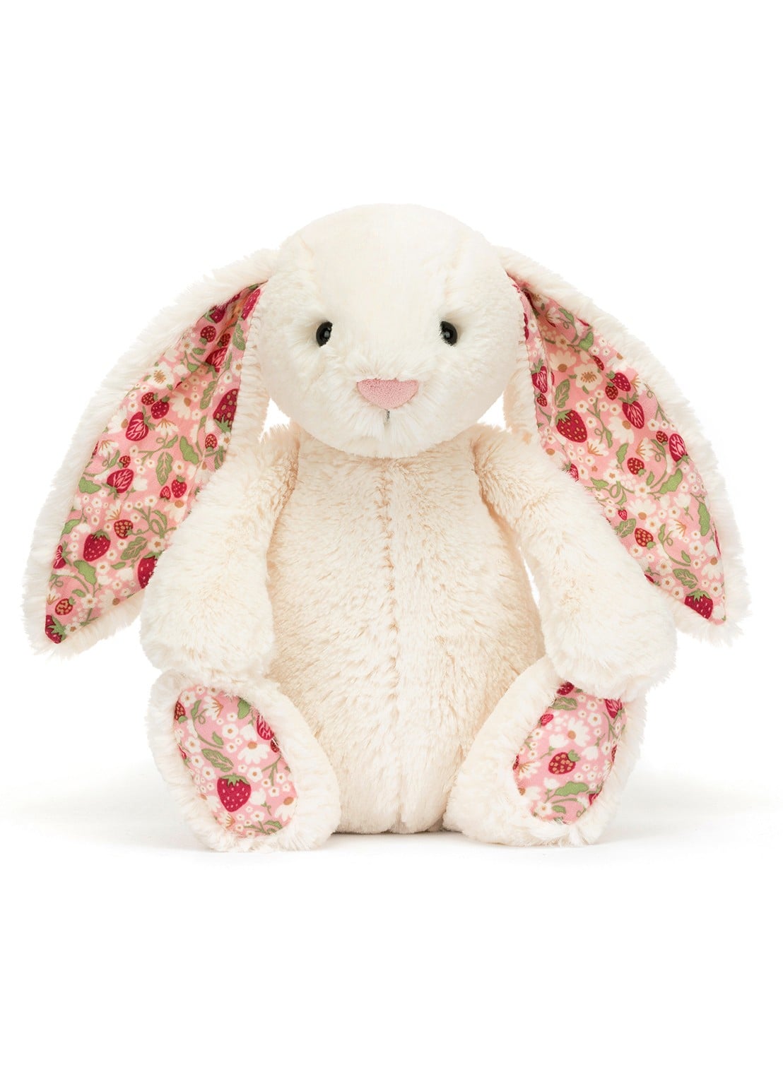 Jellycat Blossom Cream Bunny 'Berry' knuffel  - voorkant 2 beige