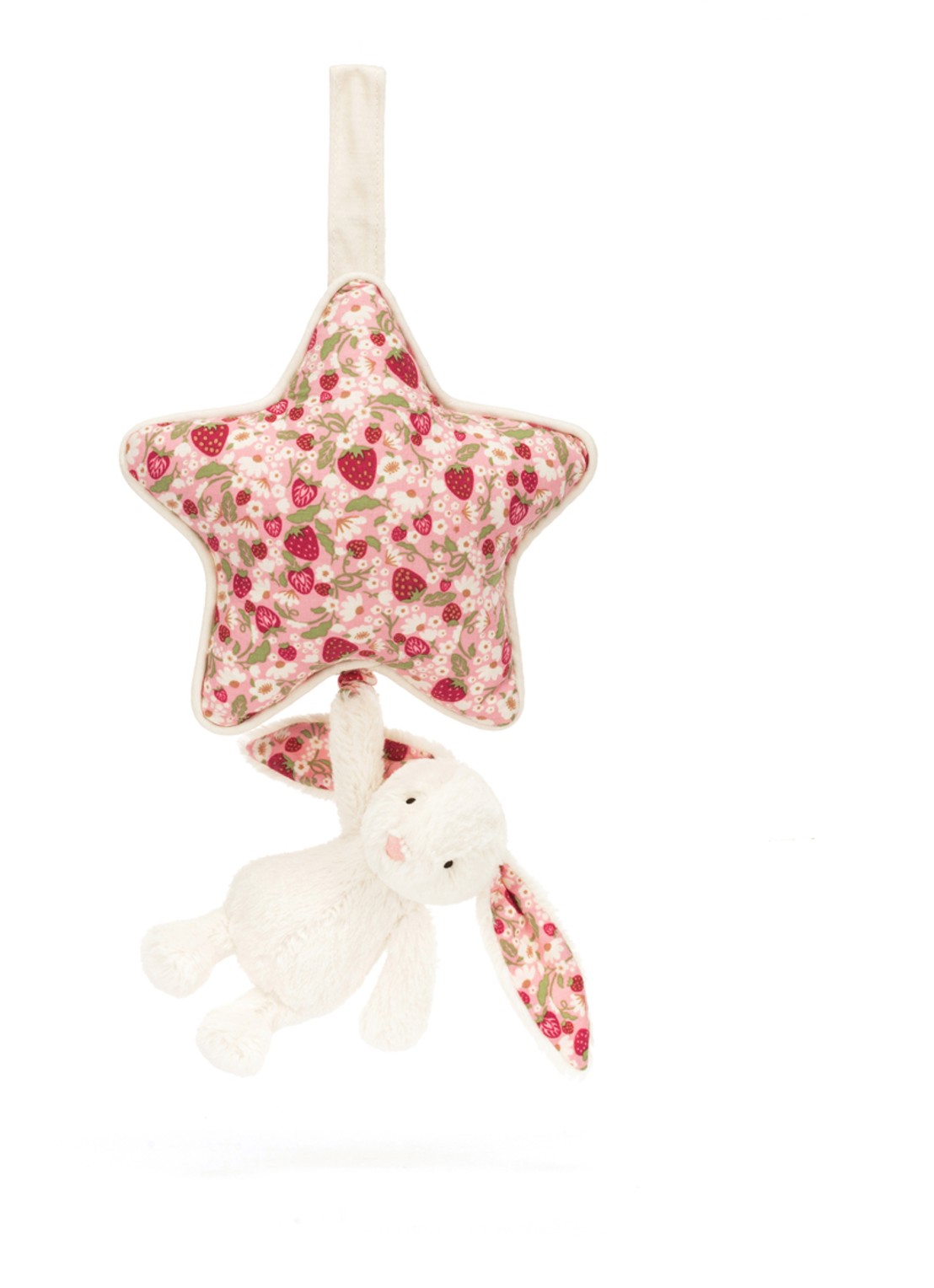 Jellycat Blossom Cream Bunny 'Berry' muziekknuffel 30 cm - detail 2 roze