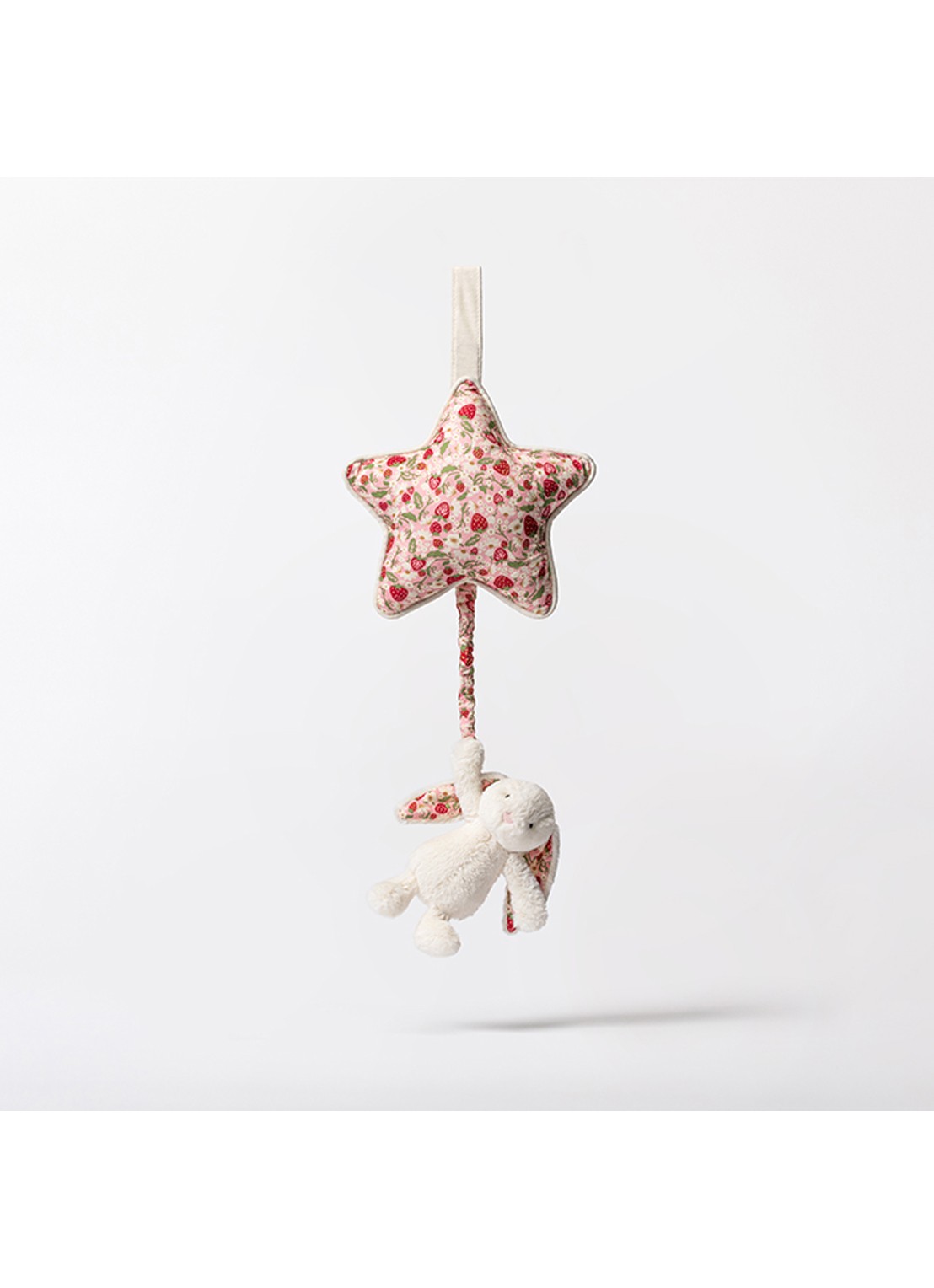 Jellycat Blossom Cream Bunny 'Berry' muziekknuffel 30 cm - detail 6 roze