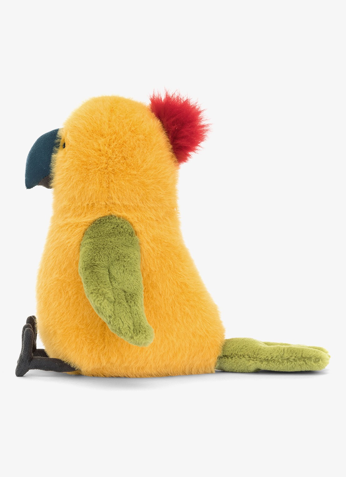 Jellycat Budgeby Parrot knuffel 26 cm - detail geel