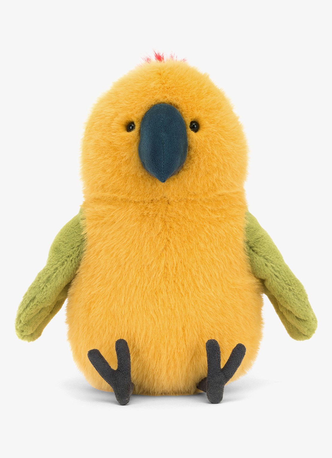 Jellycat Budgeby Parrot knuffel 26 cm - detail 2 geel