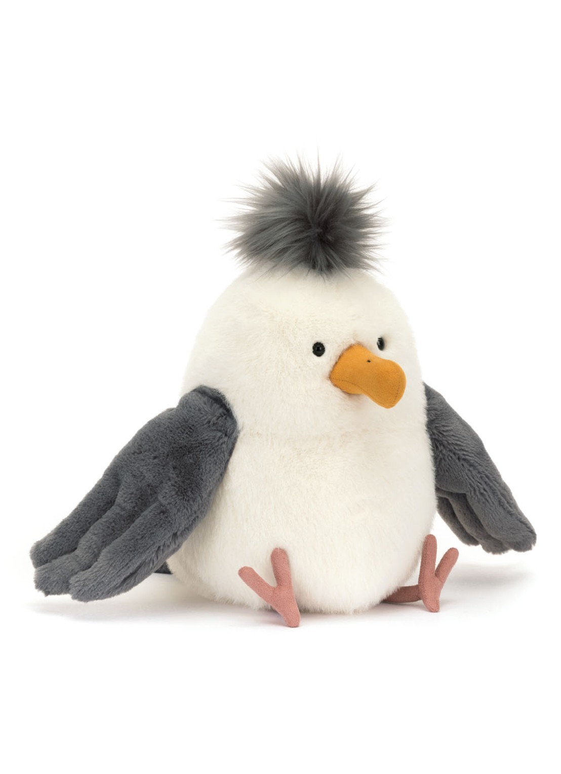 Jellycat Chip Seagull knuffell 25 cm - voorkant wit