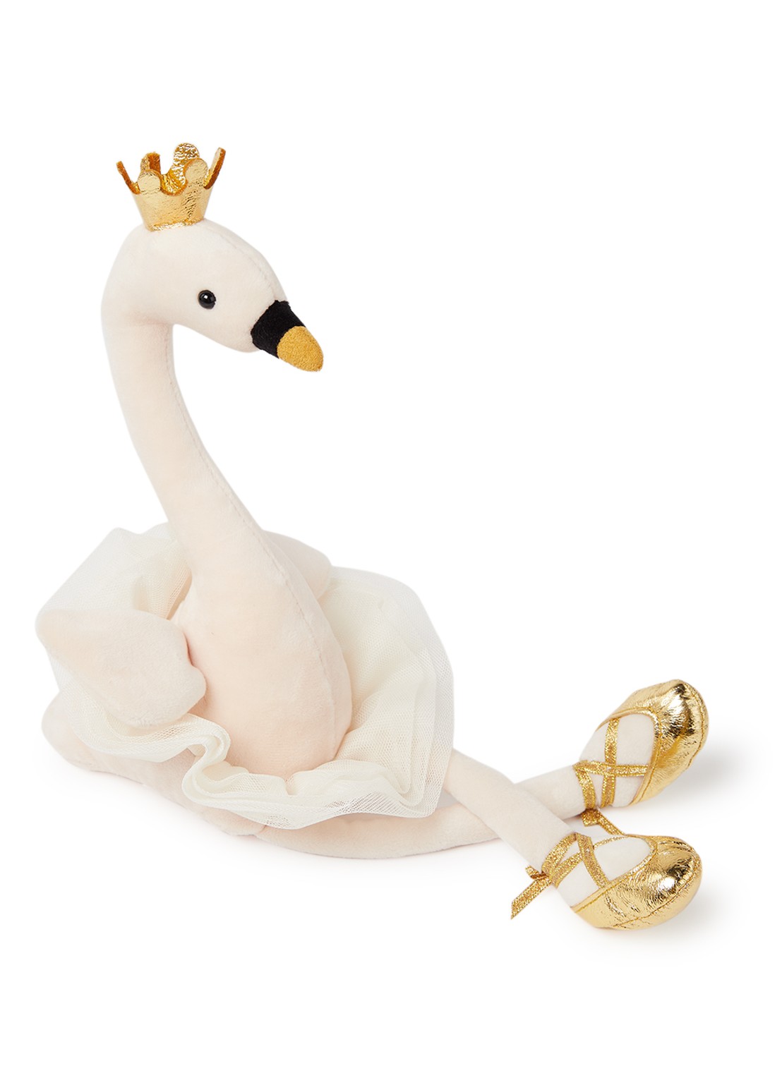 Jellycat Fancy zwaan knuffel 40 cm - voorkant wit