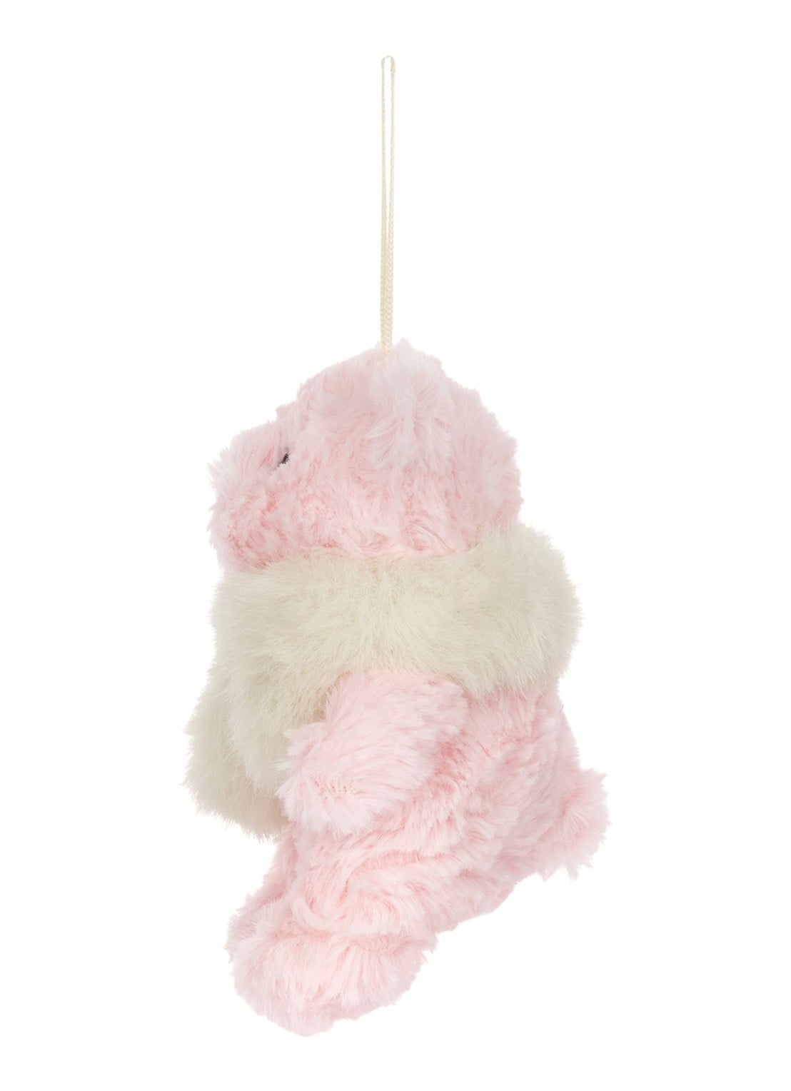 Jellycat Leola Bear Winter Warmer kersthanger 10 cm - voorkant 2 roze