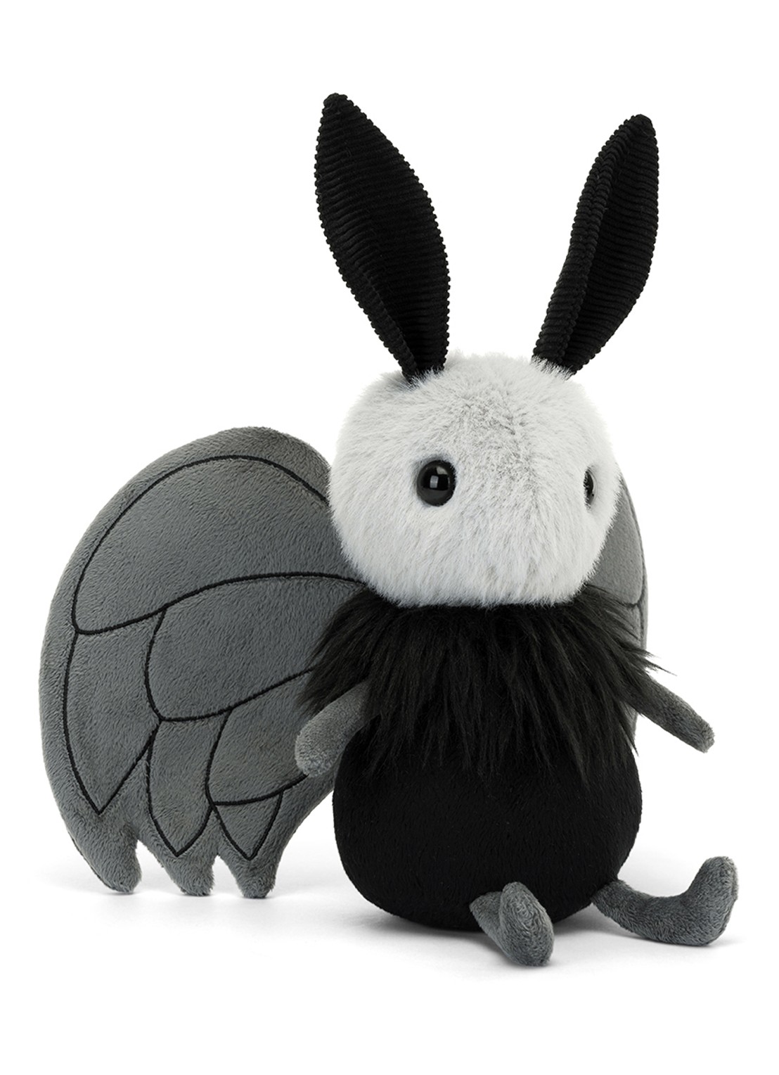 Jellycat Miff Mothman knuffel 21 cm - voorkant 3 zwart