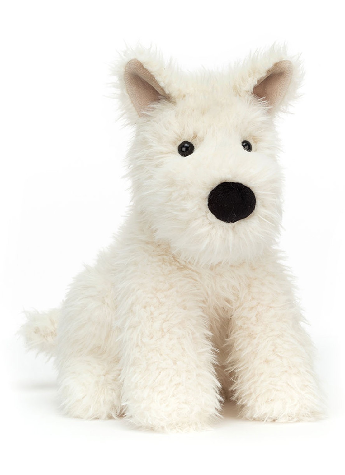 Jellycat Munro scottie dog knuffel 23 cm - voorkant wit