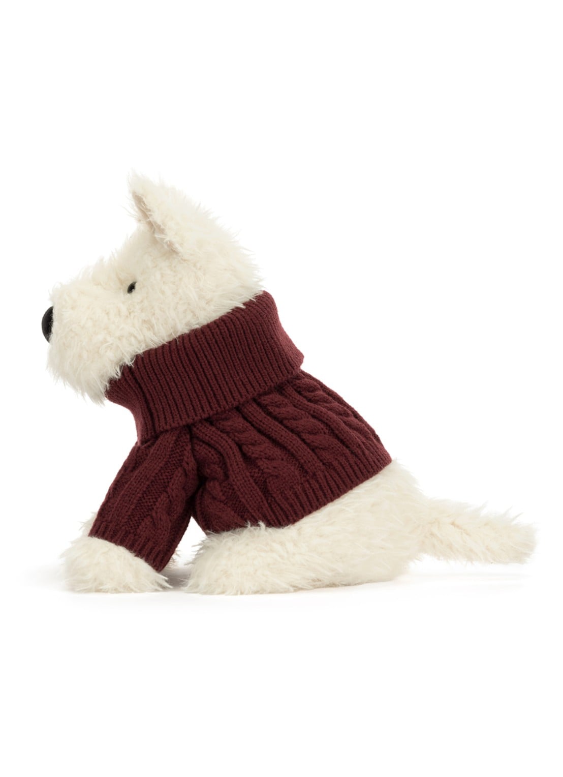Jellycat Munro Scottie Dog Winter Jumper Outfit - detail 3 beige